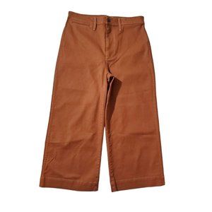 Madewell Emmett Wide Leg Crop Pants Size 31 Womens Rust Orange High Rise Bottoms